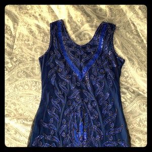 NWT Unique Vintage L Navy Flapper Dress